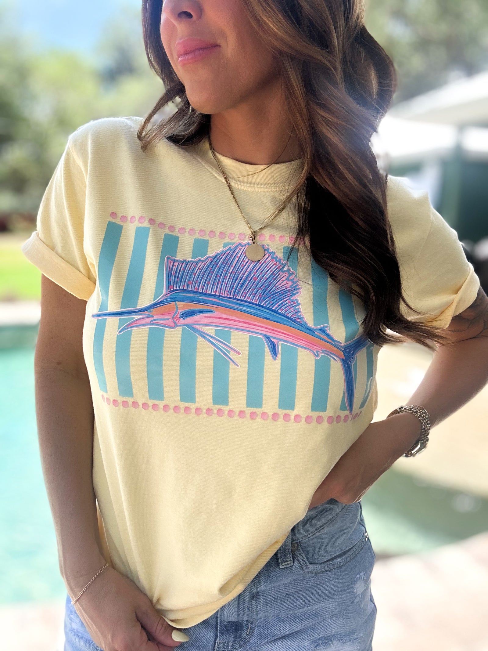 Hooked On Sunshine Marlin Comfort Colors Tee - Butter