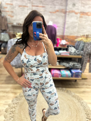 Local Girl Sports Bra - Forest Camo Flora