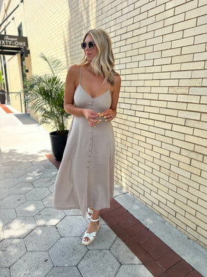 Wasting Time Linen Maxi Dress