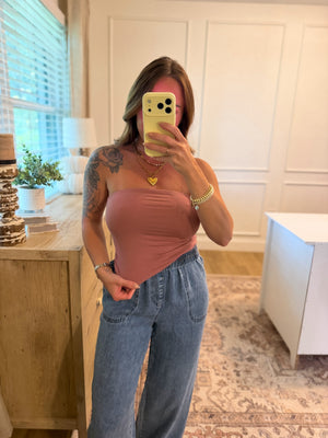 Nothing Compares Double Lined Strapless Top - Blush