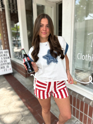 Touch of Freedom Red Striped Shorts