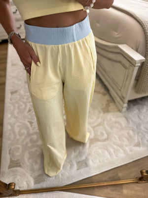 Summer Dreams Wide Legged Lounge Pants - Butter Cream