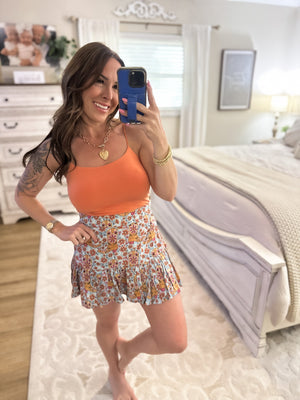 On My Terms Elastic Strap Tank - Orangesicle