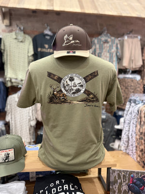 Shoot & Reel FL Flag/Deer Tee - Olive
