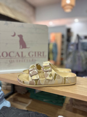 Local Girl Rubber Slides - Forest Camo Desert