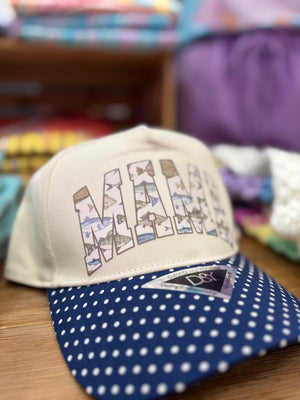 Fishin’ Mama Blue Polka Dot Trucker Hat