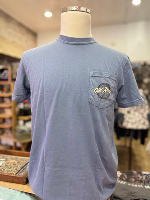 Old Row Camo Circle Logo Pocket Tee - Blue Jean