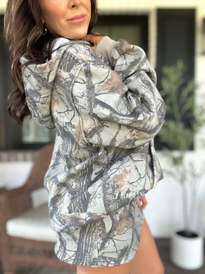 Elk and Moss Camo Oversized Fleeced Hoodie