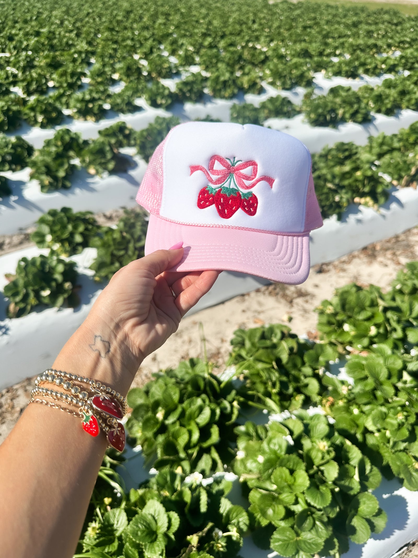 Berries & Bows Embroidered Trucker Hat