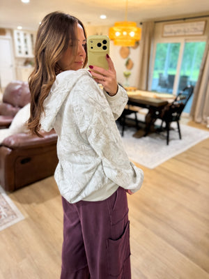 Gracie Gray Camo Zip Up Sweater