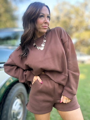 DOORBUSTER - Gabi Round Neck Pullover Brown