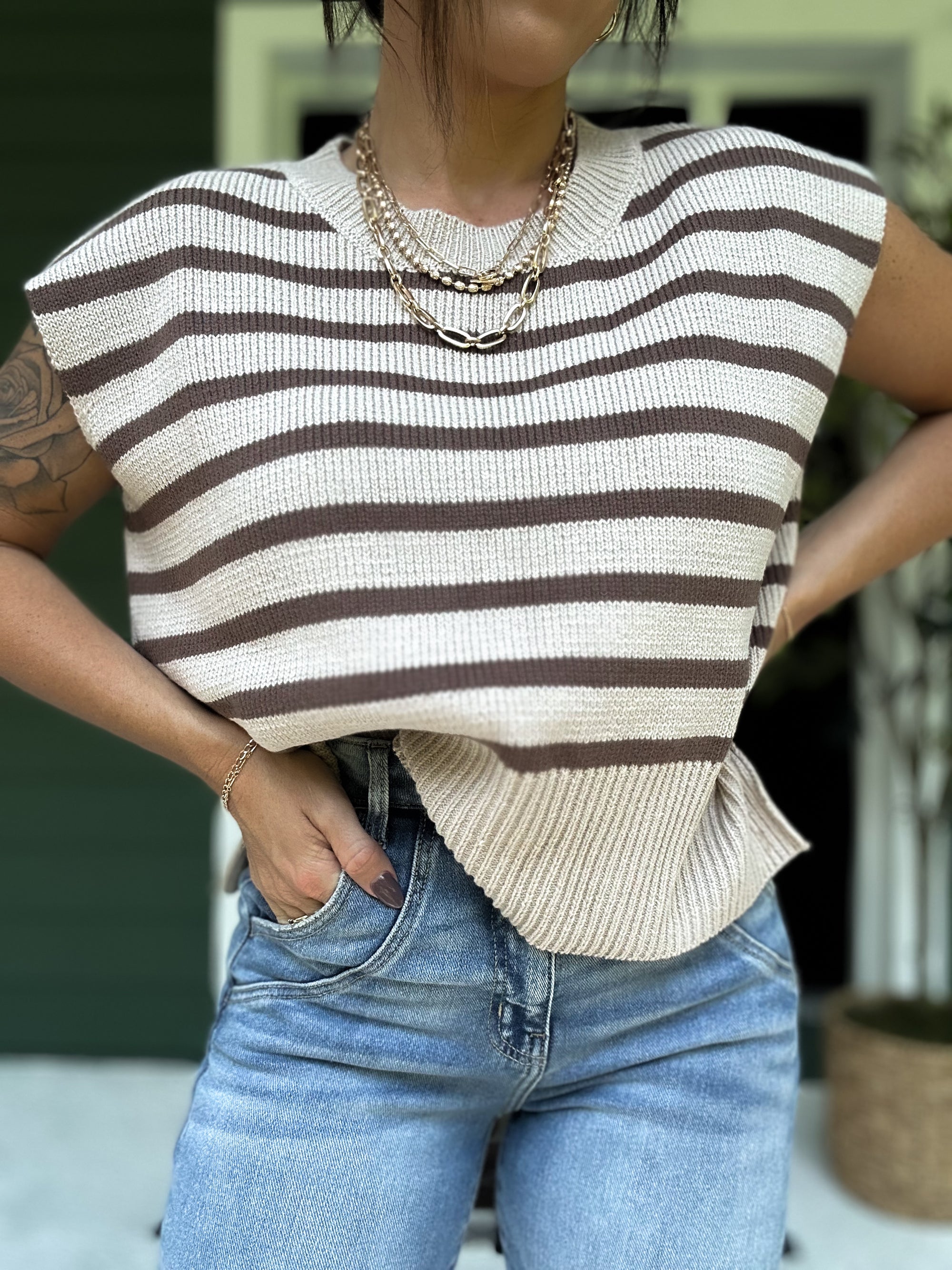 Gracie Striped Knit Top