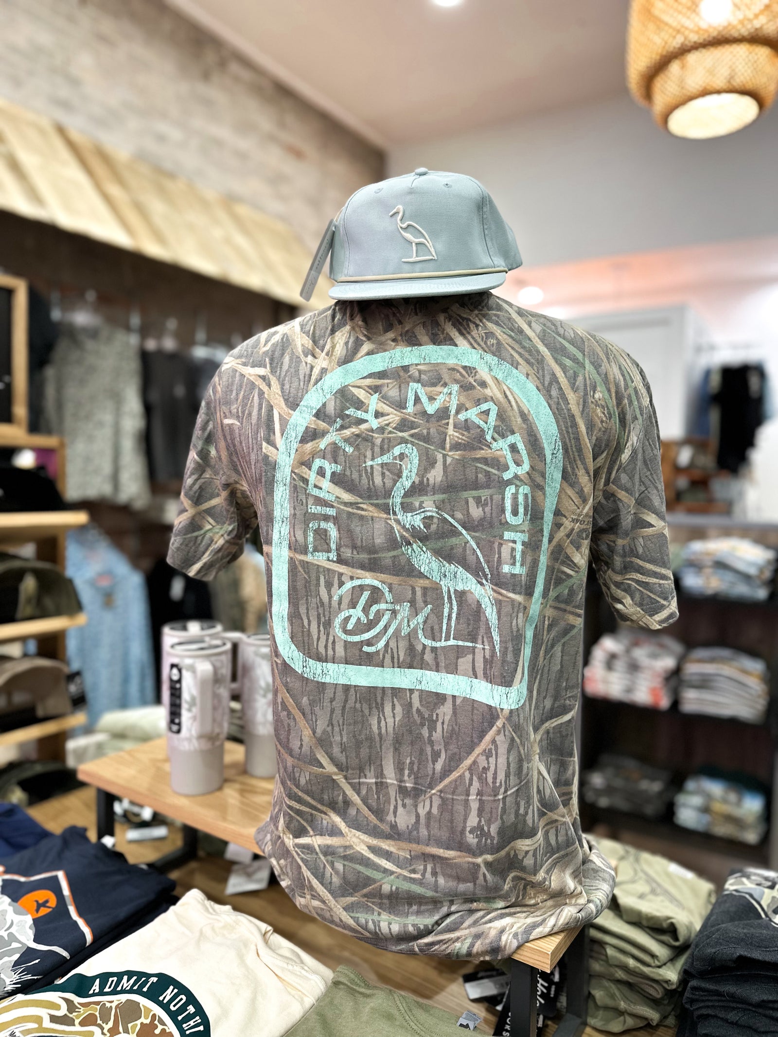 Dirty Marsh Bottomland Camo Backshore Logo  - Teal Series