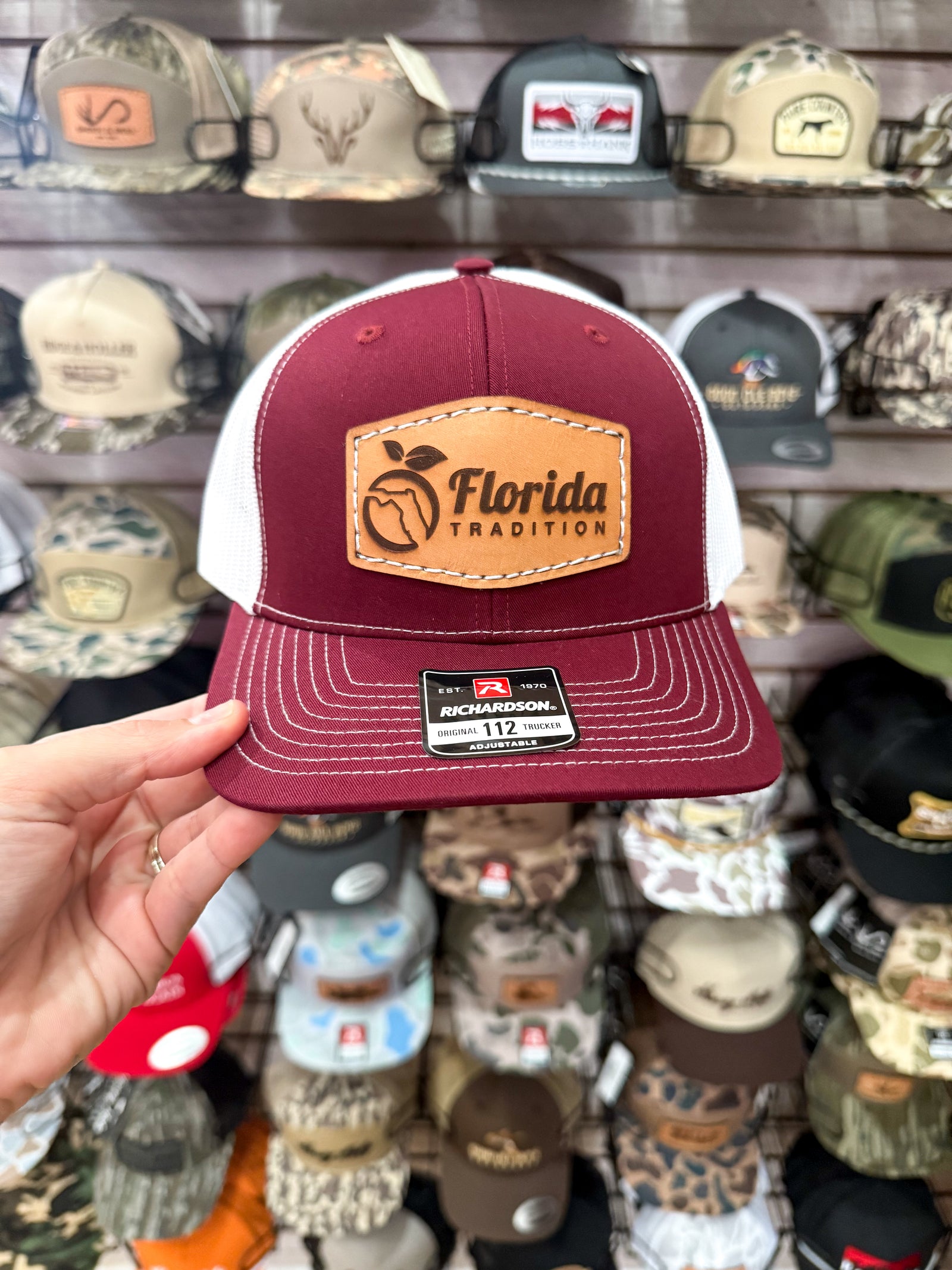 Florida Traditions Hat - Maroon Logo Patch