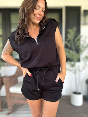 Lucky To Have You Scuba Short  Set - Black