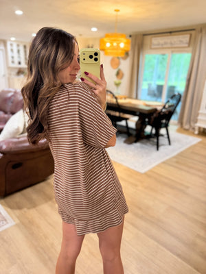 Nikki Oversized Striped Knit Top - Brown/Lime