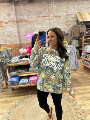 Well Sheeyit Vintage Camo Pullover