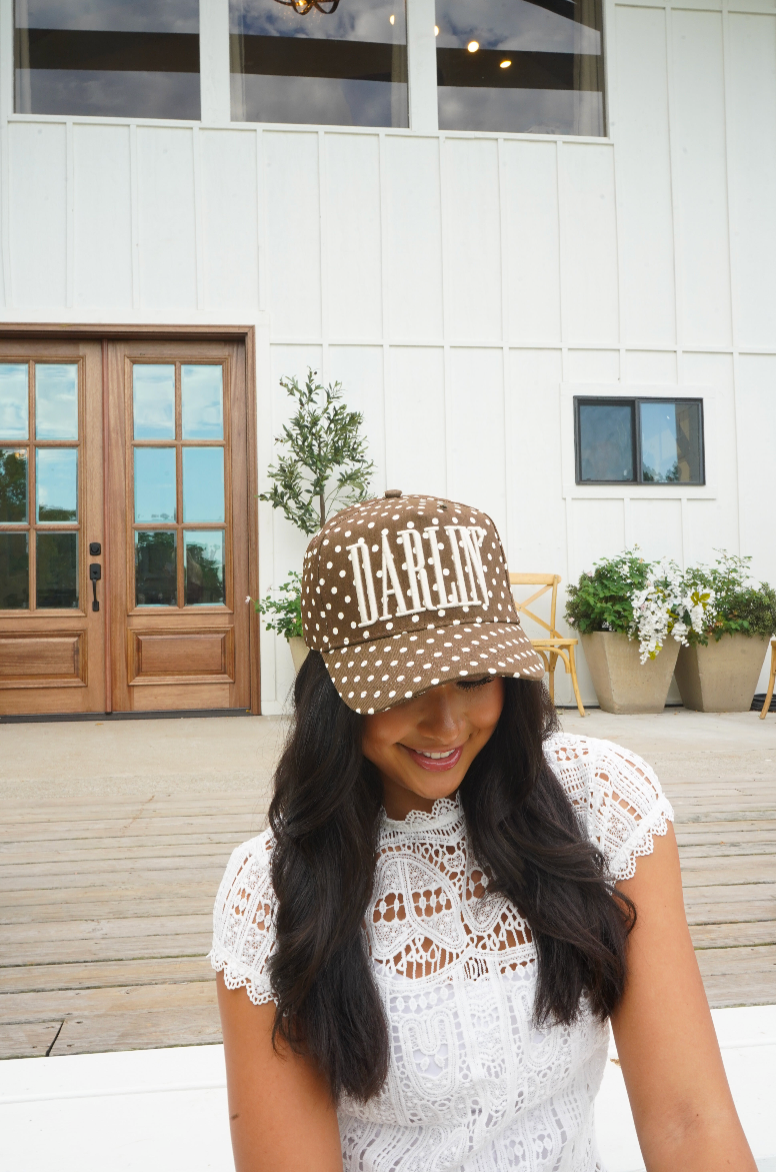 Darlin' - Brown Polka Dot Trucker Hat