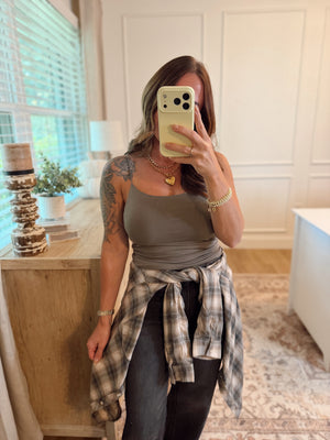 Bonfire Nights Plaid Longsleeve Button Up Top