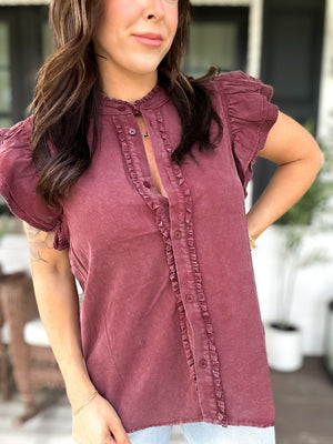 Katie Marie Ruffle Trim Blouse