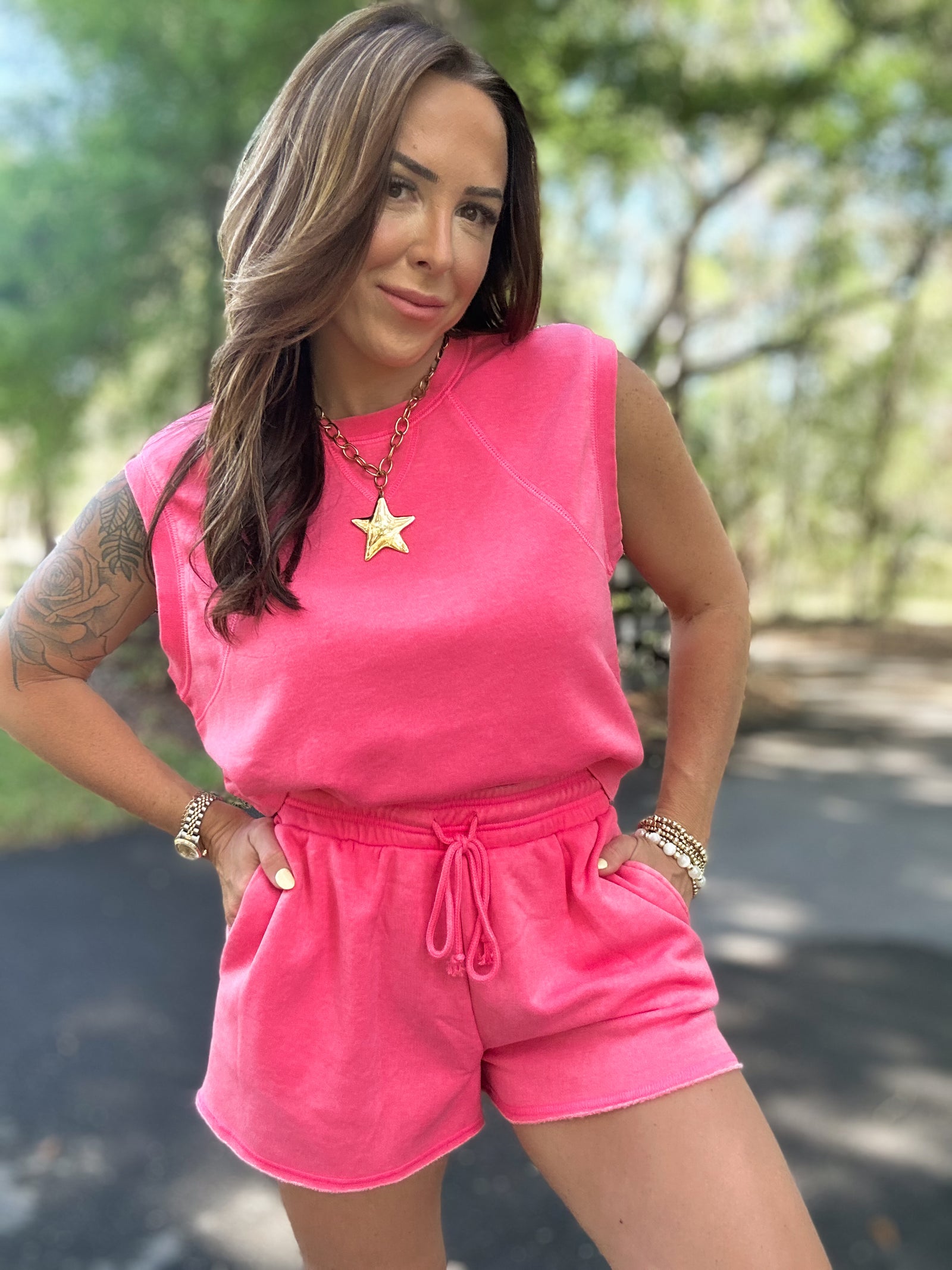 Kamri Lounge Set-Taffy Pink