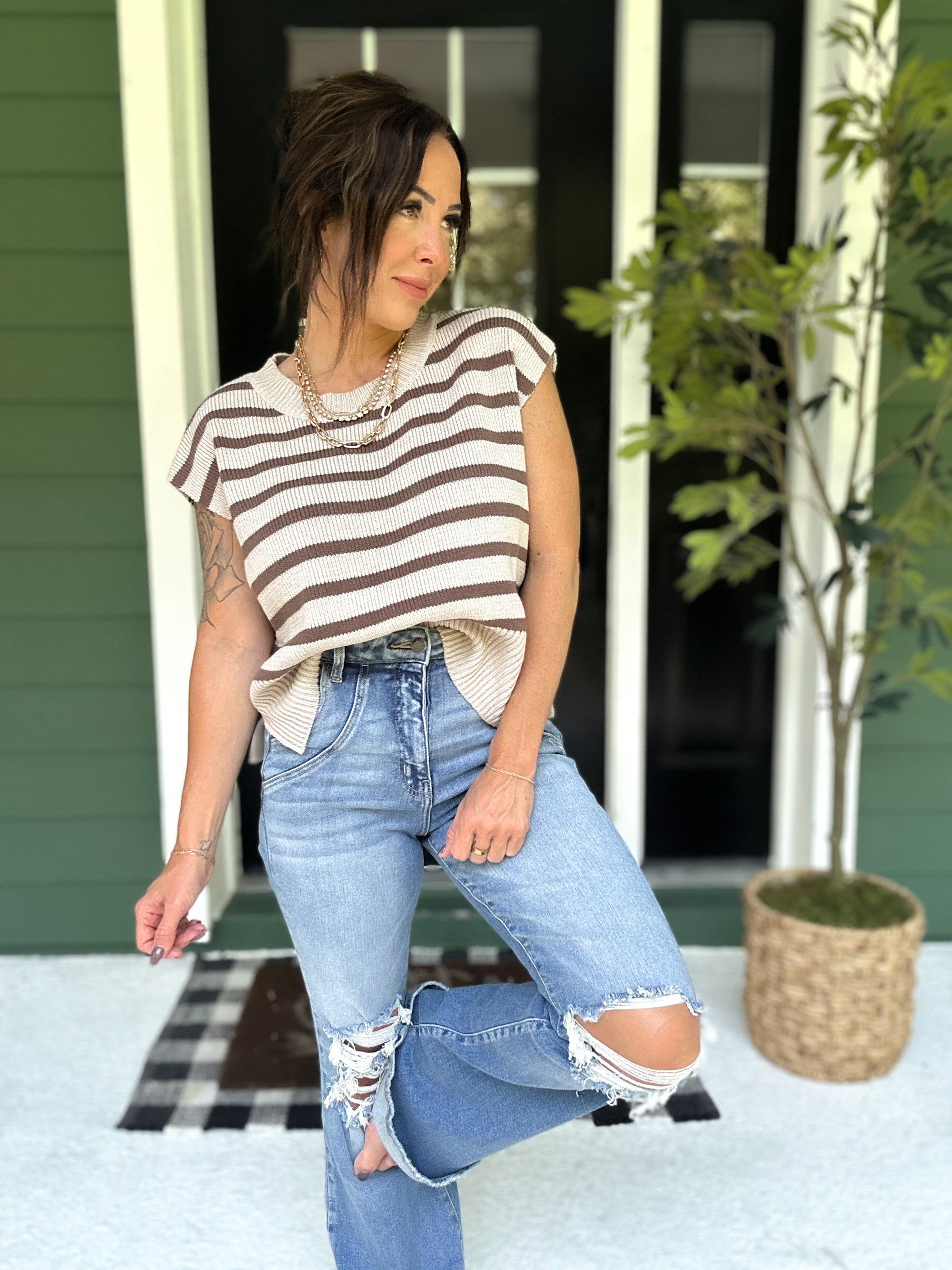 Gracie Striped Knit Top