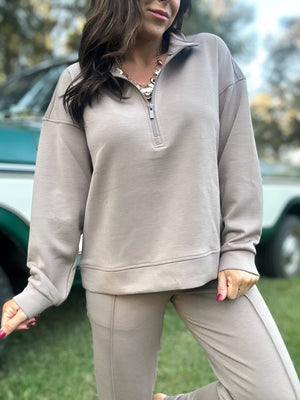 DOORBUSTER - Britt Half Zip Pullover - Cocoa