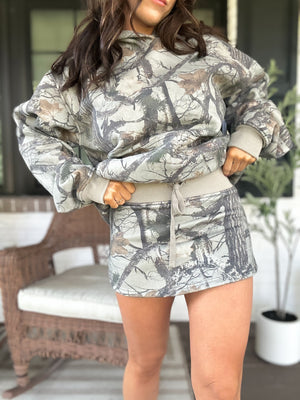 Elk and Moss Camo Oversized Fleeced Hoodie