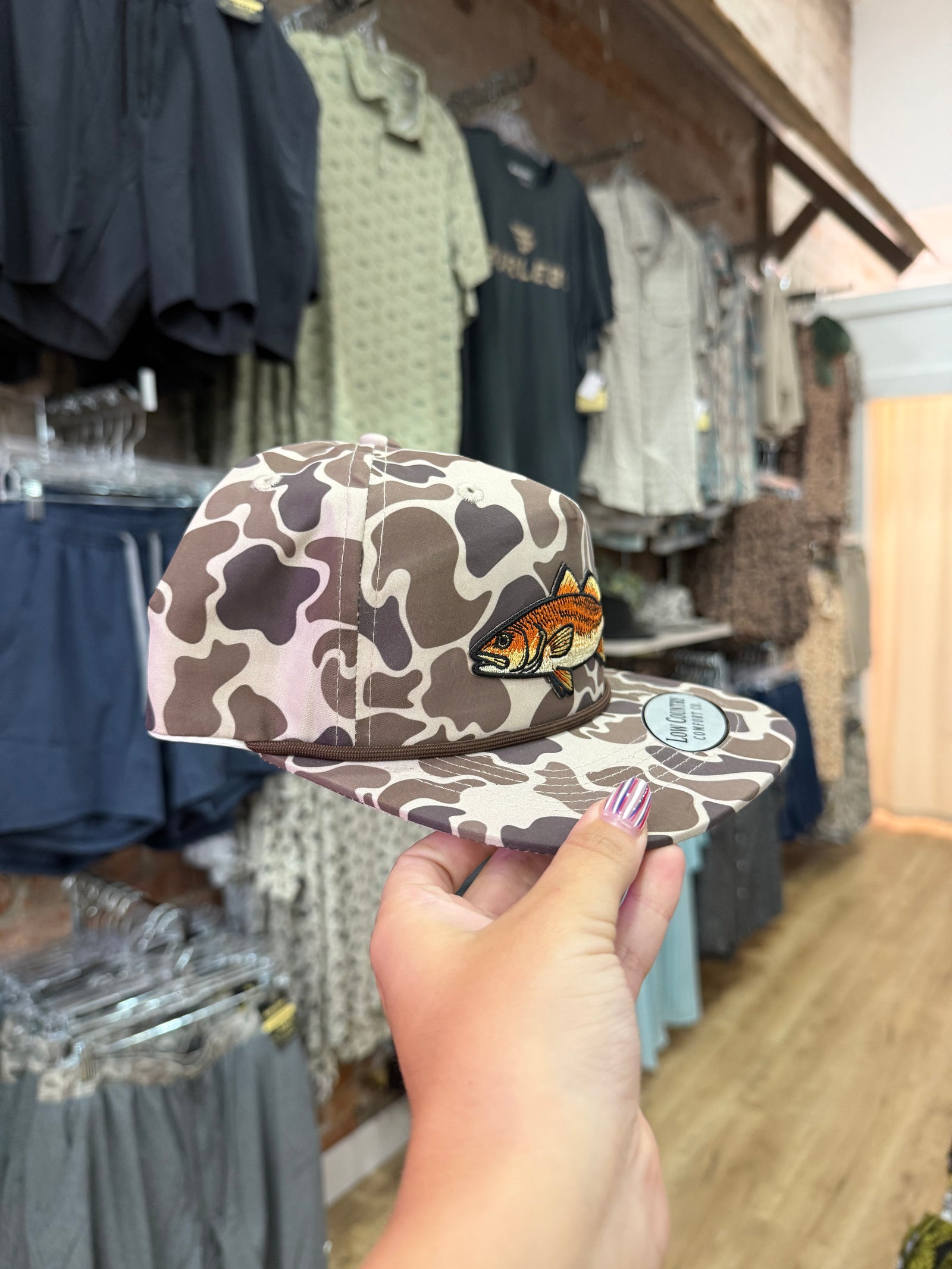 Good Ole Boys Fish Patch Camo Hat