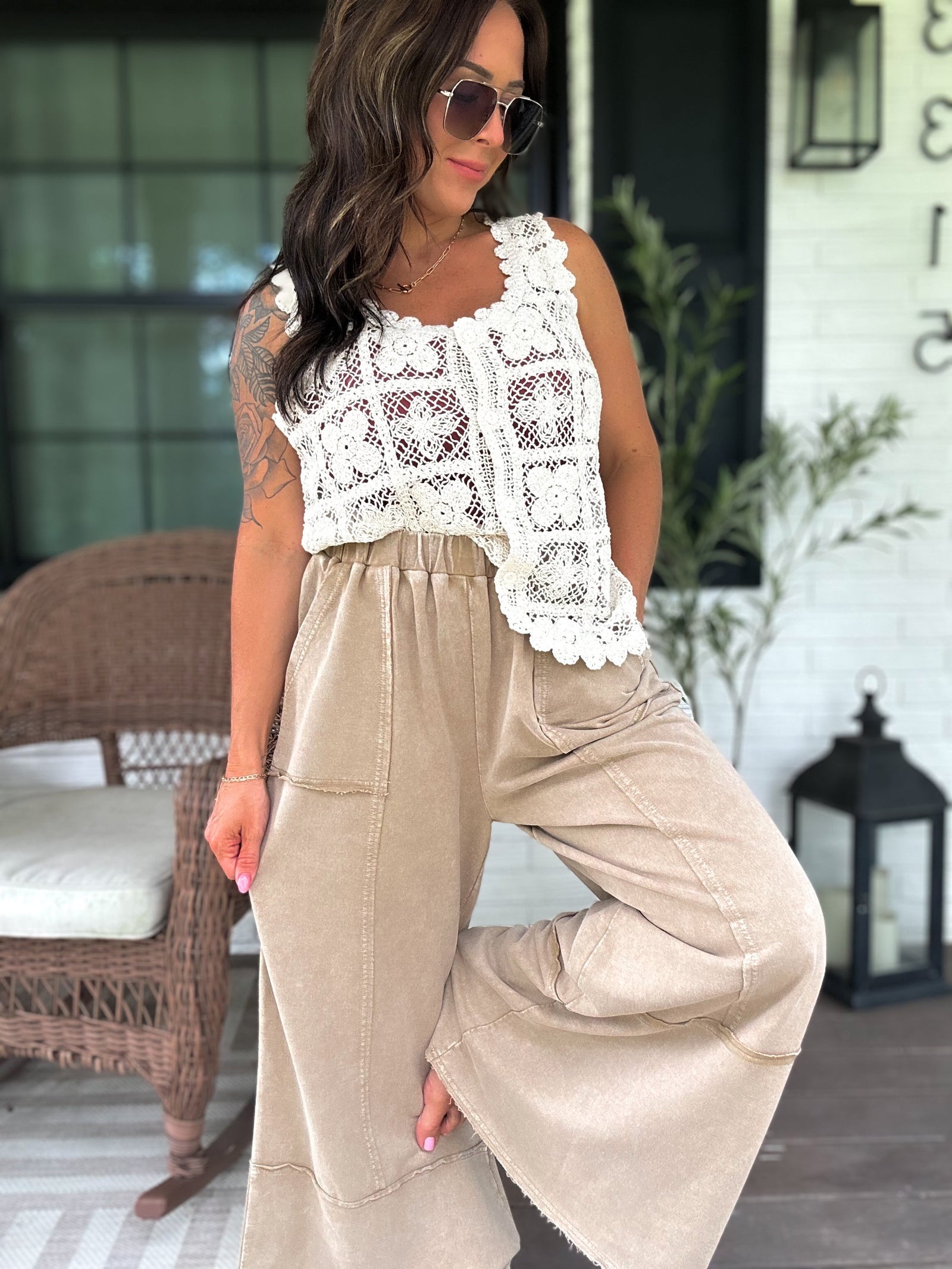 Lizzy Floral Crochet Knit Tank