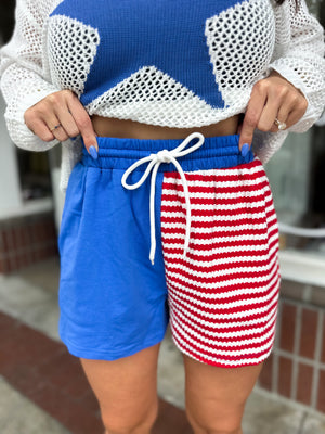 Annie Multi Textured Striped Shorts