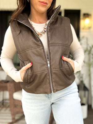Lisa Faux Leather Vest