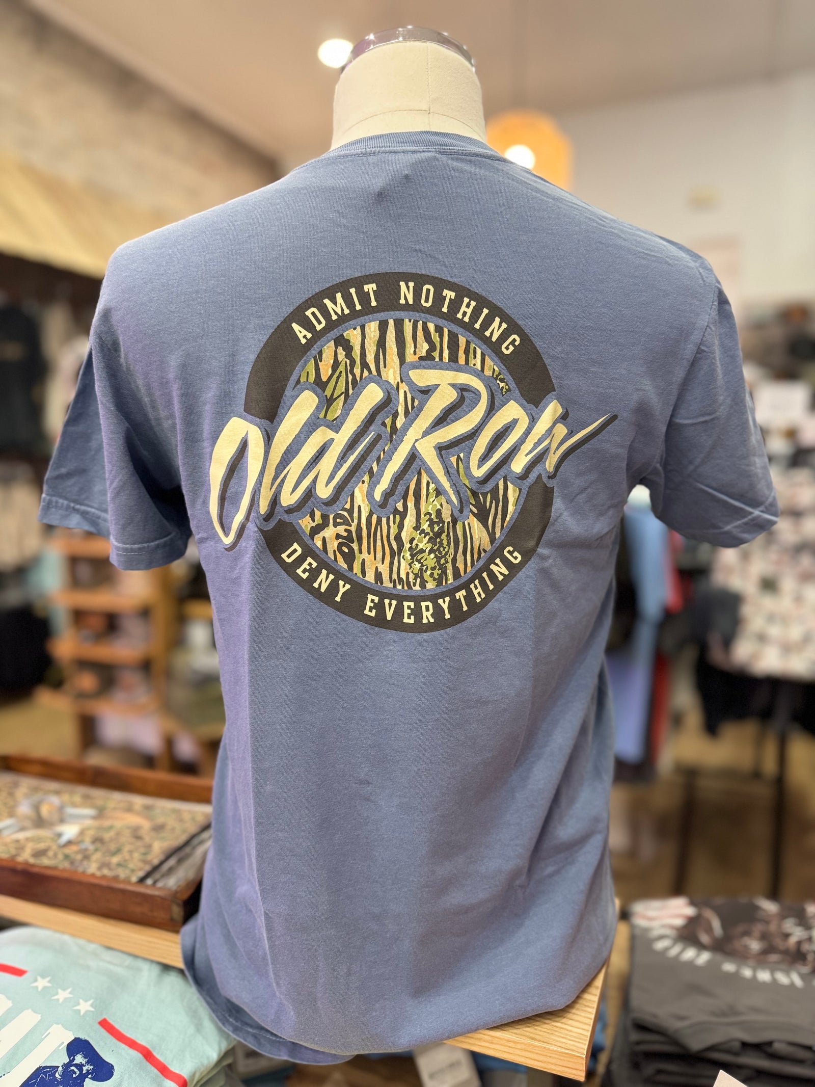 Old Row Camo Circle Logo Pocket Tee - Blue Jean