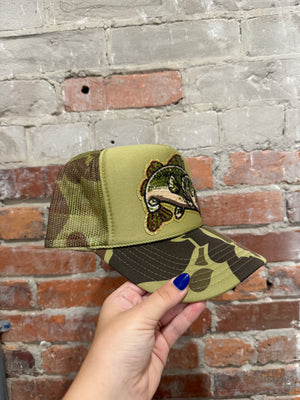 Camo Bass Fishing Trucker Hat