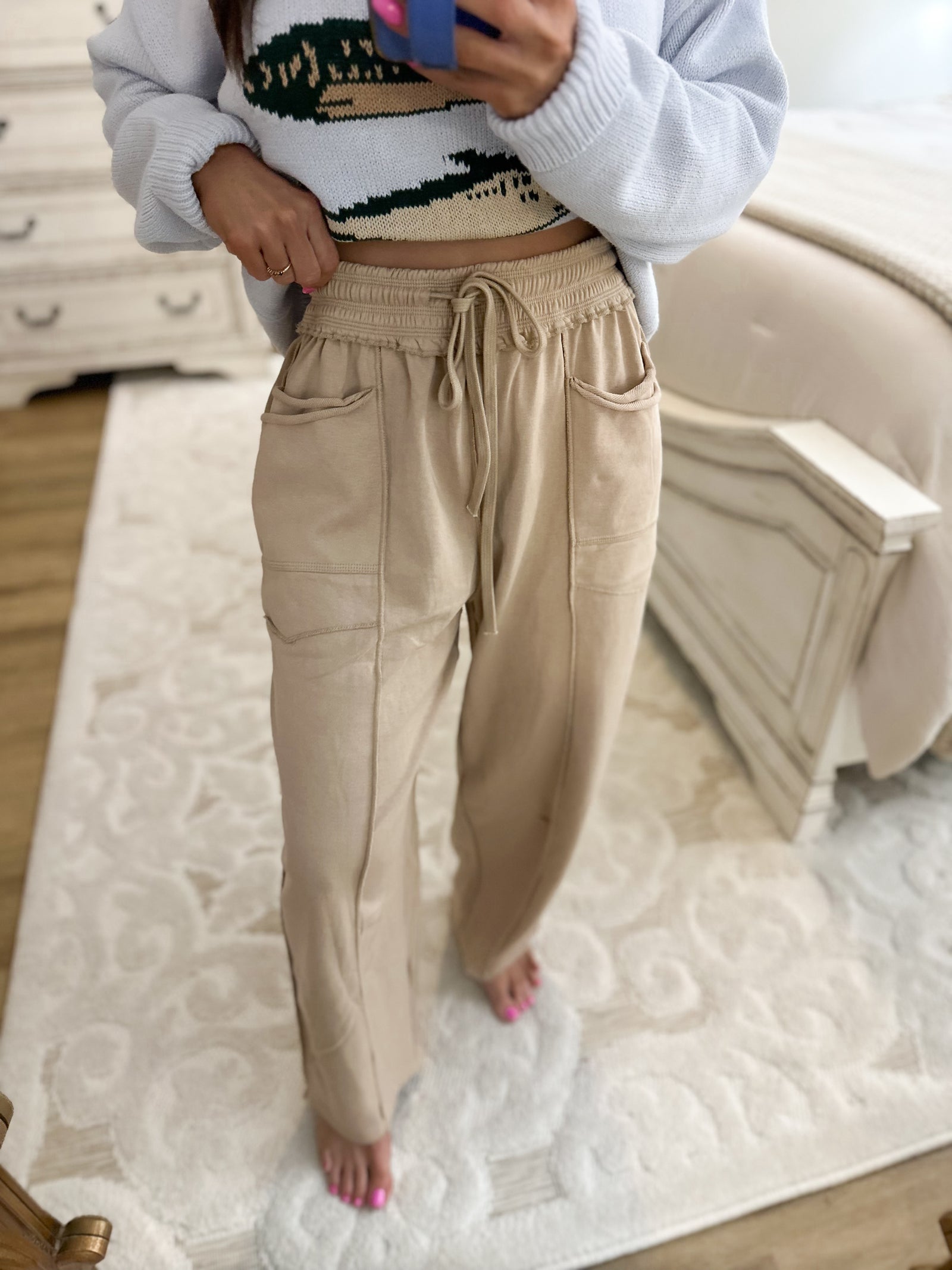 Leighann Mineral Washed Barrel Fit Utility Pants