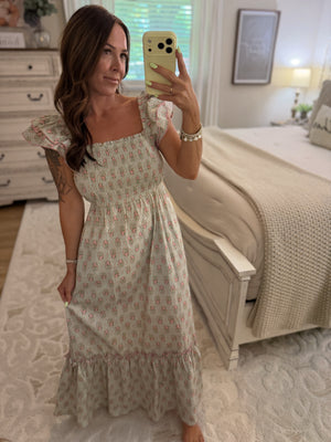 Channing Ruffle Sleeve Maxi Dress