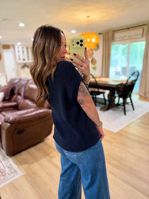 Kaycen Drop Shoulder Short Sleeve Sweater