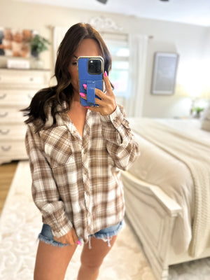 Emilie Plaid Flannel - Mocha