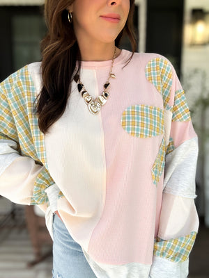 Drue Flower Patch Long Sleeve Sweater