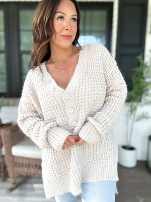 Reagan Button Trim Sweater