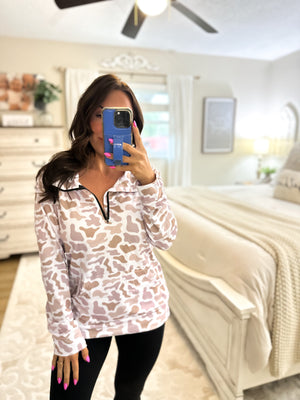 Blush Camo Pullover