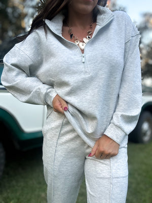 DOORBUSTER - Britt Half Zip Pullover - Gray