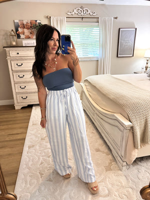 Staying Alive Striped Linen Pants