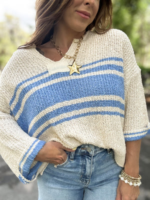 Kenna Oversized Knitted Striped Top