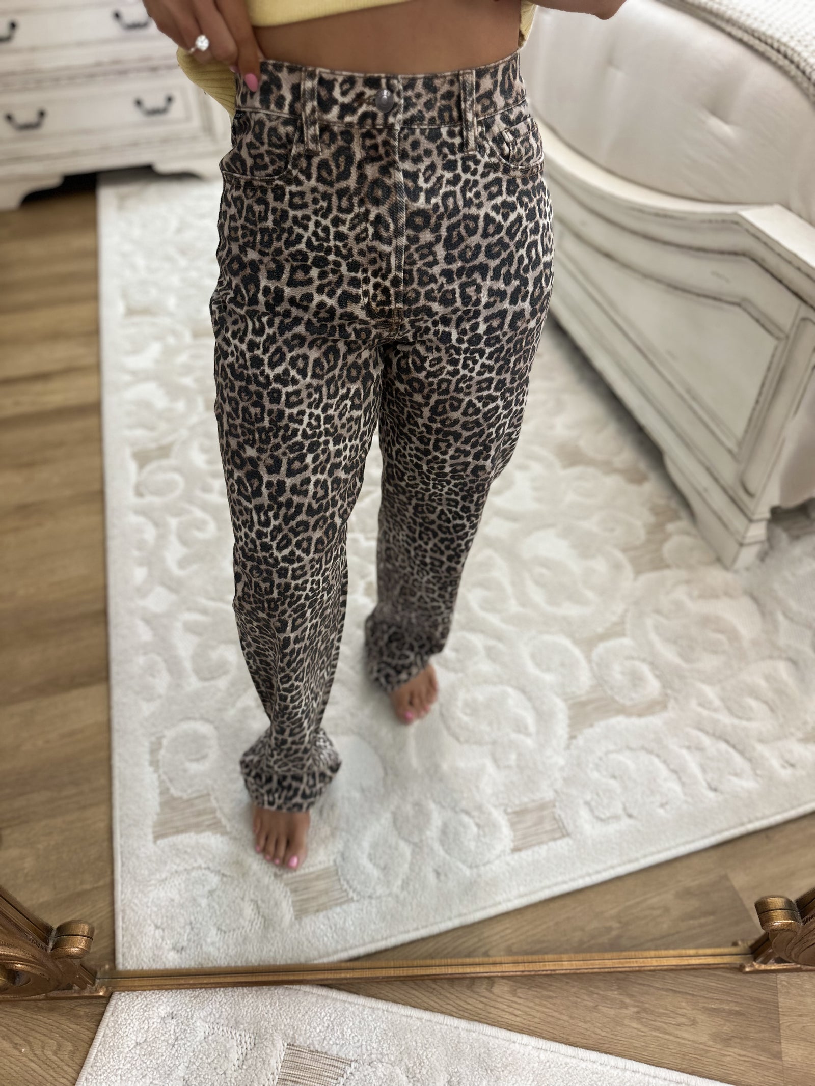 Jackson Leopard Washed Denim Jeans