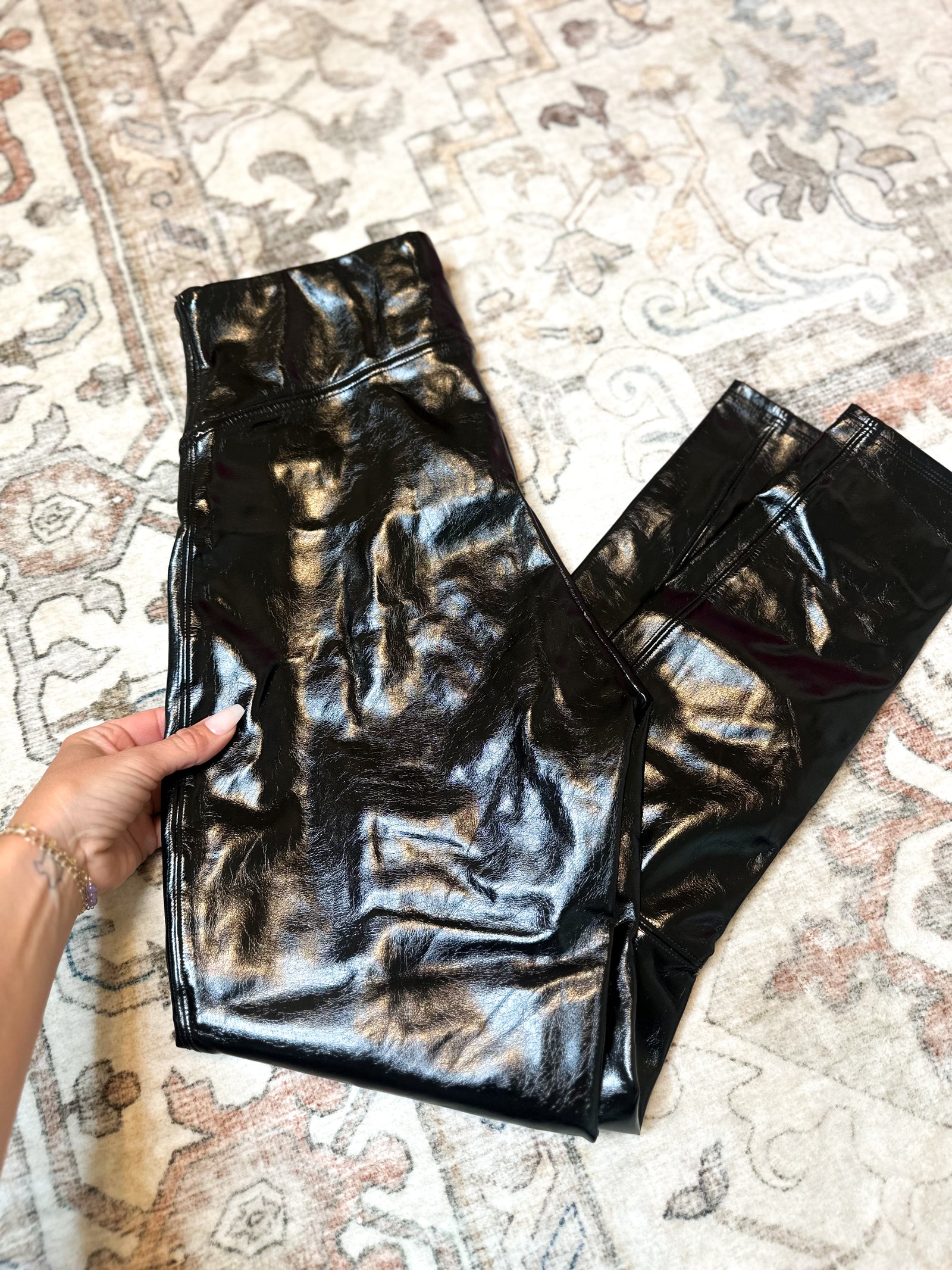 Spanx Paten Leather Leggings - Size Medium