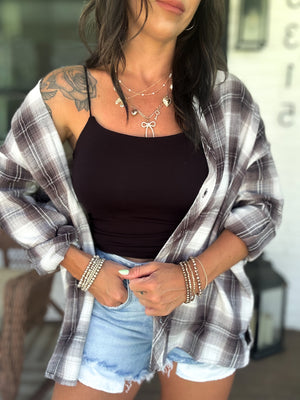 Dexter Plaid Button Down Top
