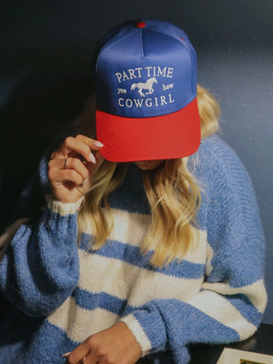 Part Time Cowgirl Two Tone Trucker