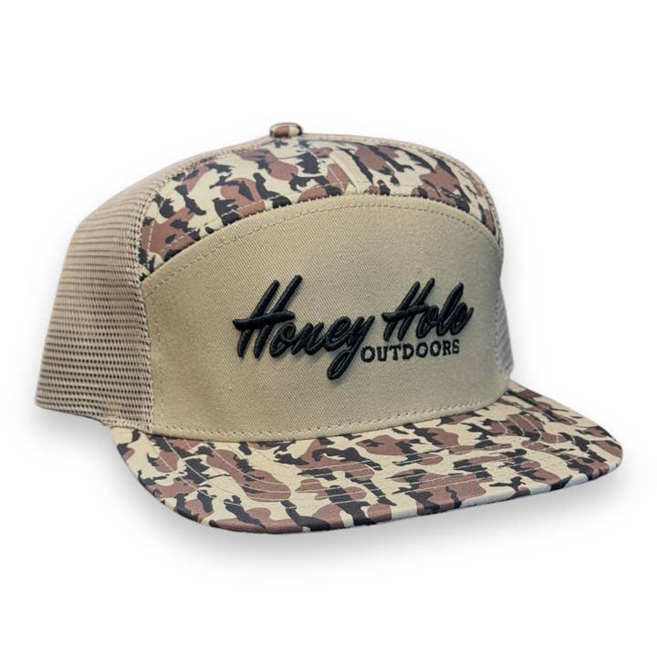 Heritage 7 Panel Flatbill Men's Hat - Duck Boat Camo