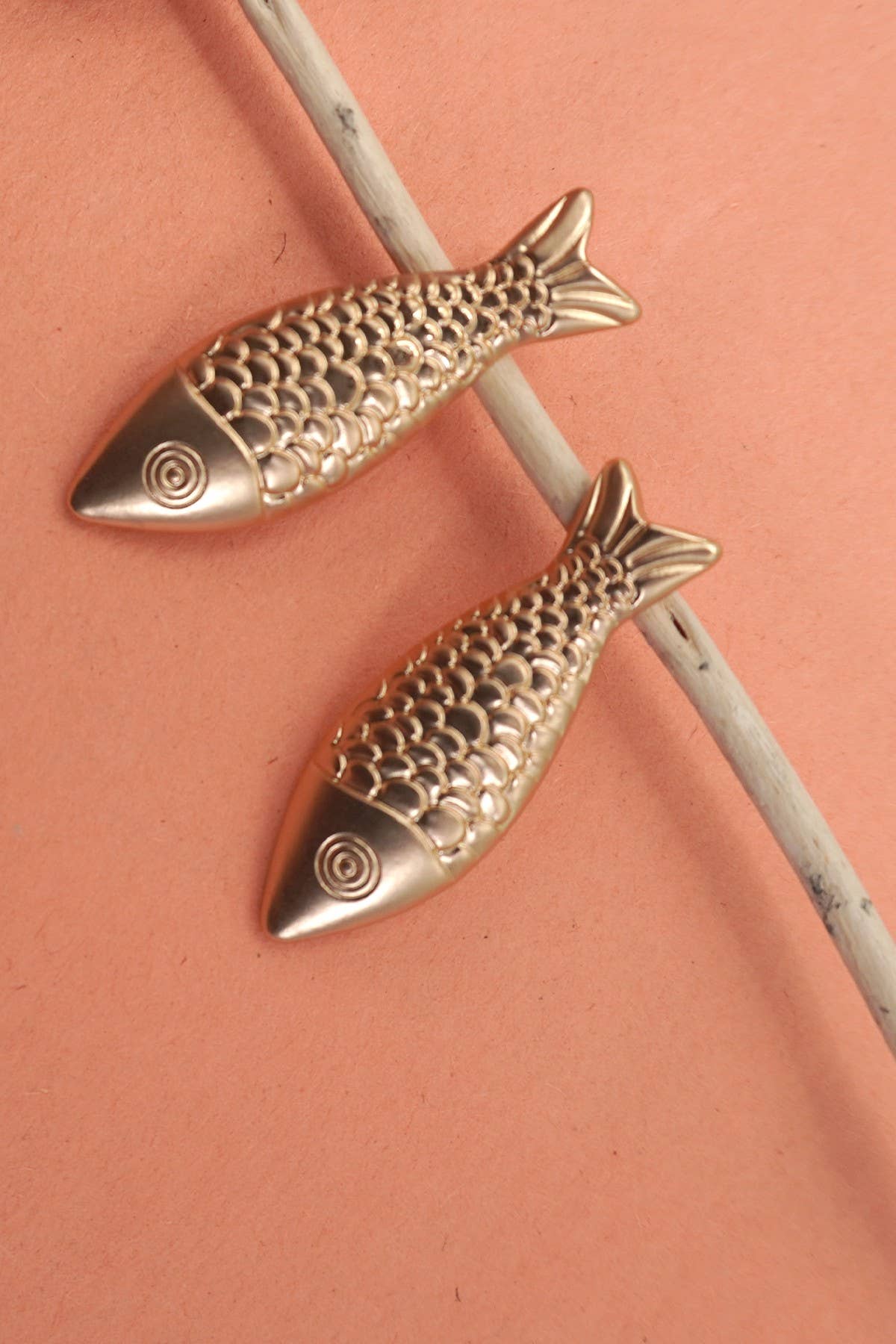 Gold Fish Stud Earrings